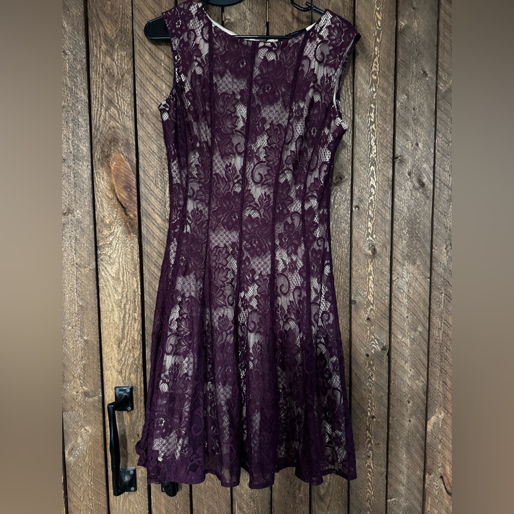 Elegant Purple Lace Dress